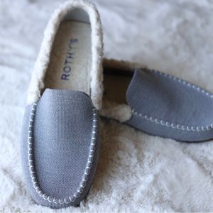 Rothy's Womens size 11 The Merino Slipper Glacier Grey Wool Knit Moccasins Shoes